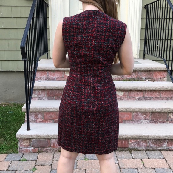 Nanette Lepore red tweed print dress - Picture 3 of 5